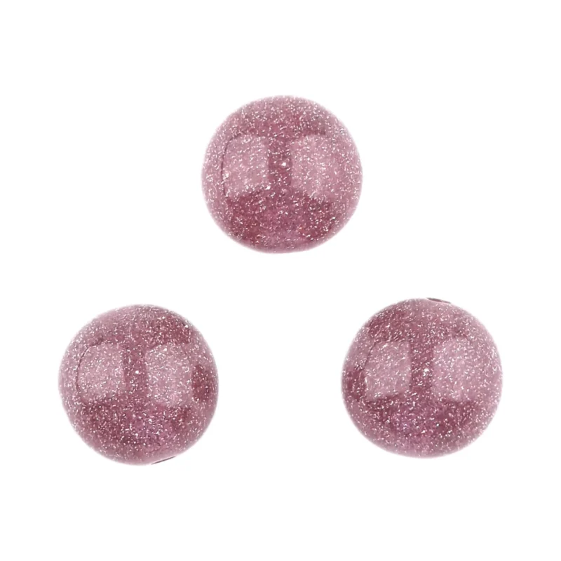 Acryl Kraal - Glitter Swirl - 16 mm - Mauve