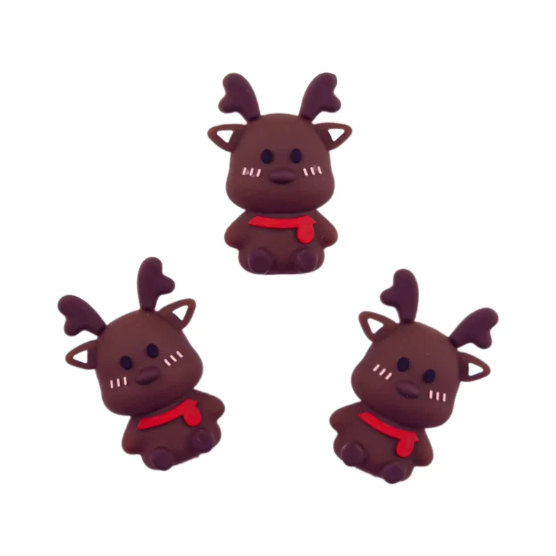 Perle de silicone - 3D Blushing Reindeer - Choco