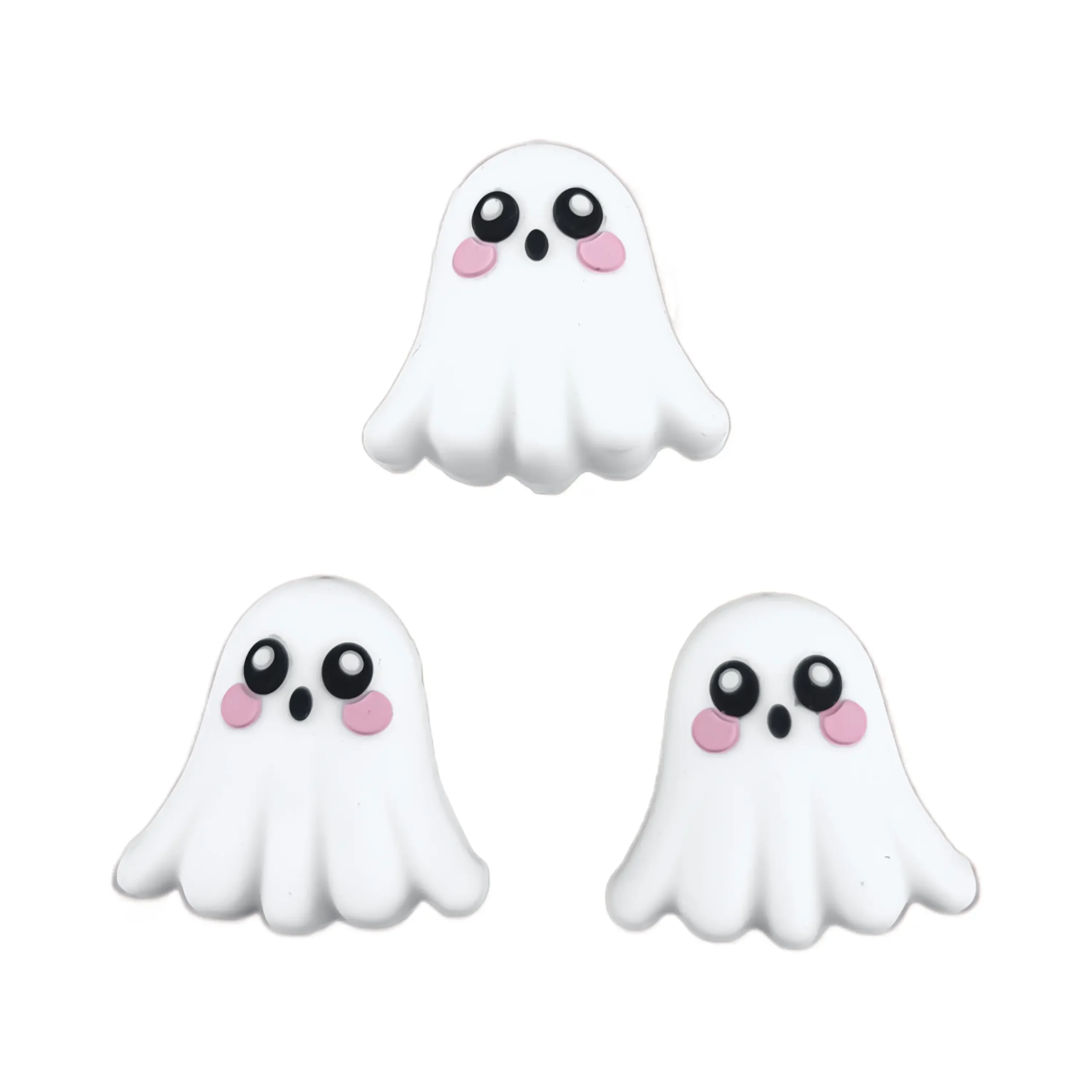 Naamloos-1650 Siliconen kraal - 3D Groot Spook met Plooien - Afbeelding 1