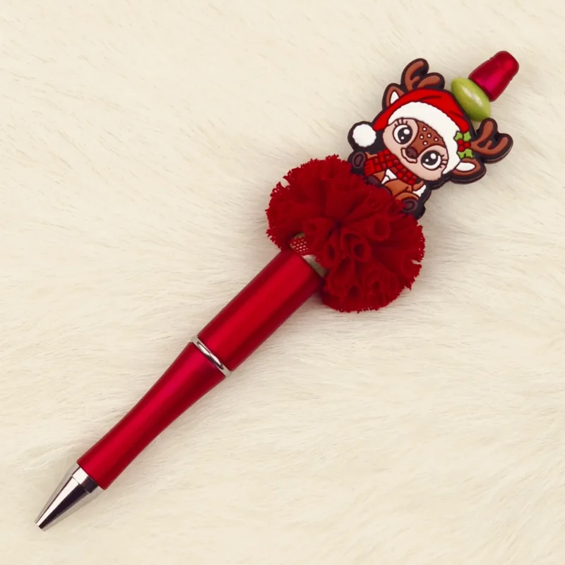 DIY Kerst Pen - Set Rood - Kersthertje met Muts