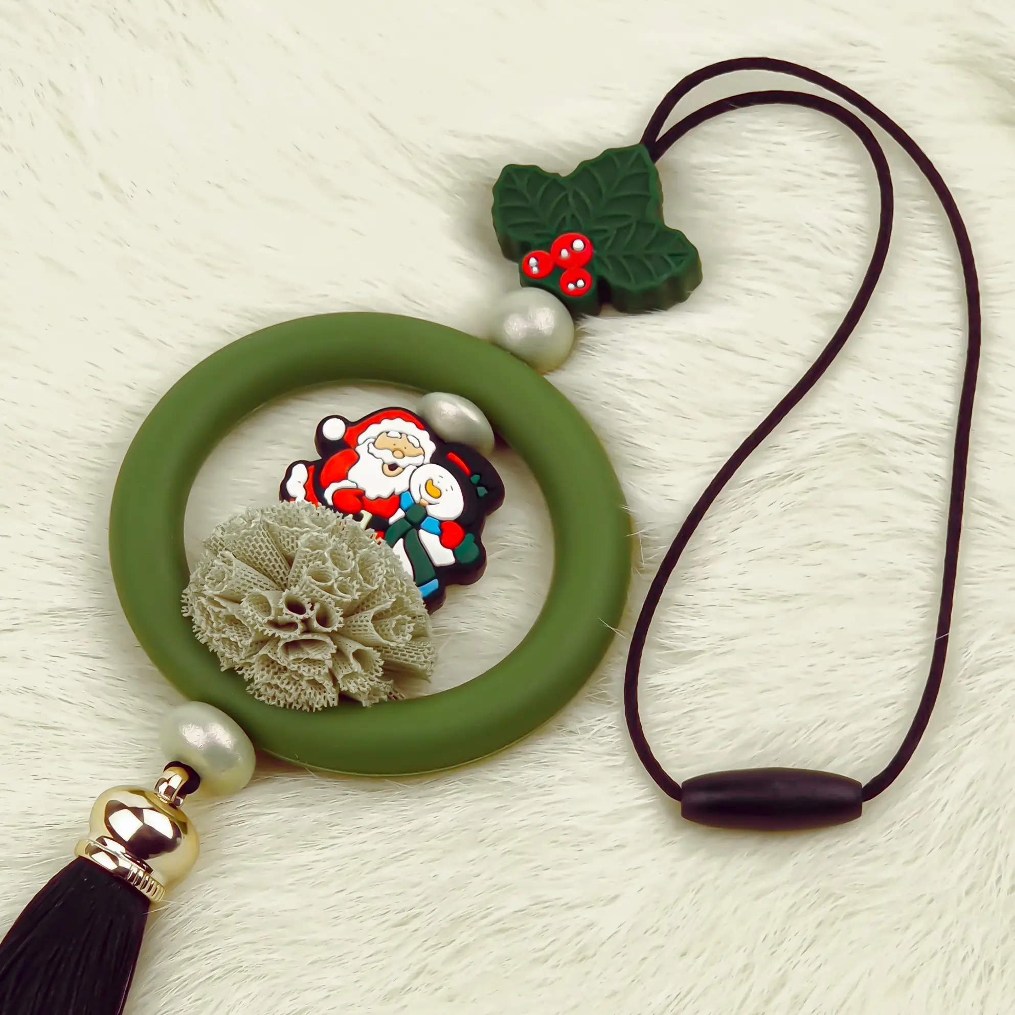 Naamloos-1660 DIY Kerst Hanger - Gezellige Kerstman met hulsttak - Afbeelding 1