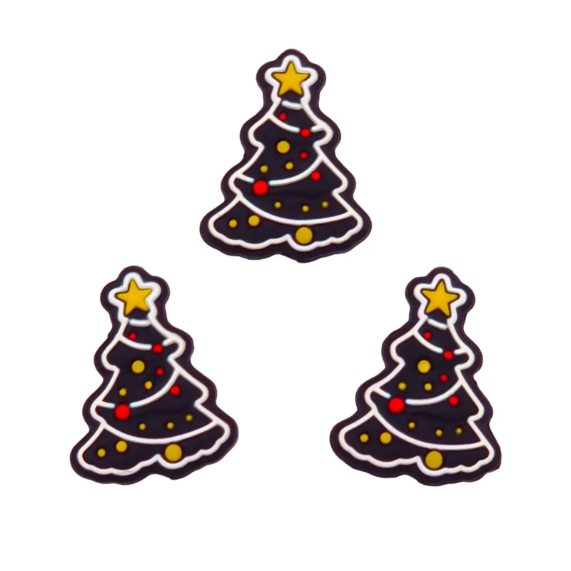 Perle de silicone - Arbre de Noël noir avec décoration