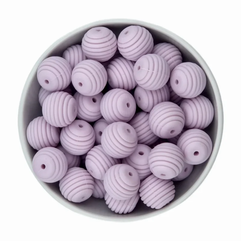 Siliconen kralen - Honingraat / Ribbel - 16 mm - Orchid