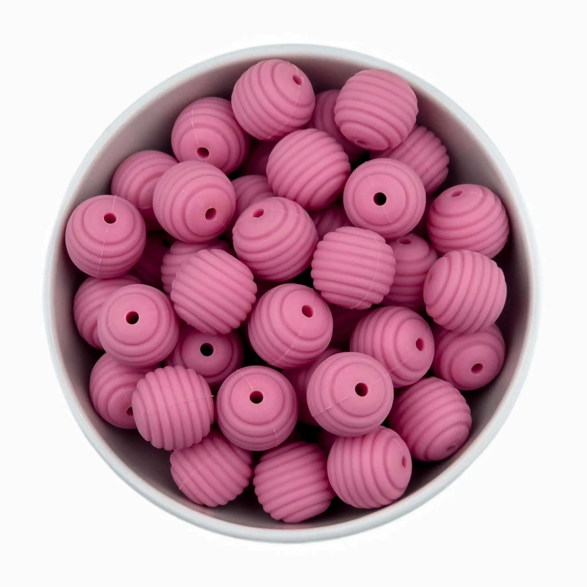 20260131_171414 Siliconen kralen - Honingraat / Ribbel - 16 mm - Framboos - Afbeelding 1