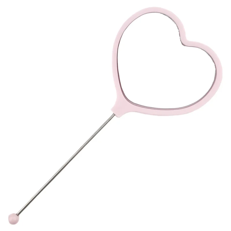 Rijgbaar Spiegeltje - Baby / Peuter - Zacht Roze - Hart