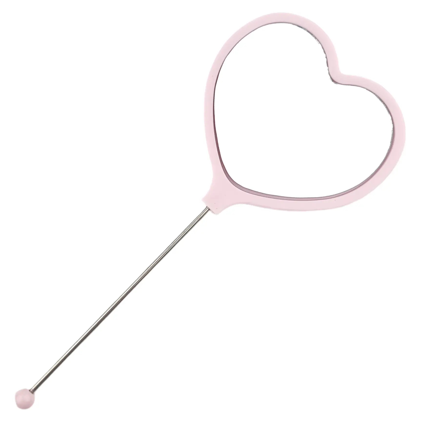 20260222_185518 Rijgbaar Spiegeltje - Baby / Peuter - Zacht Roze - Hart - Afbeelding 1