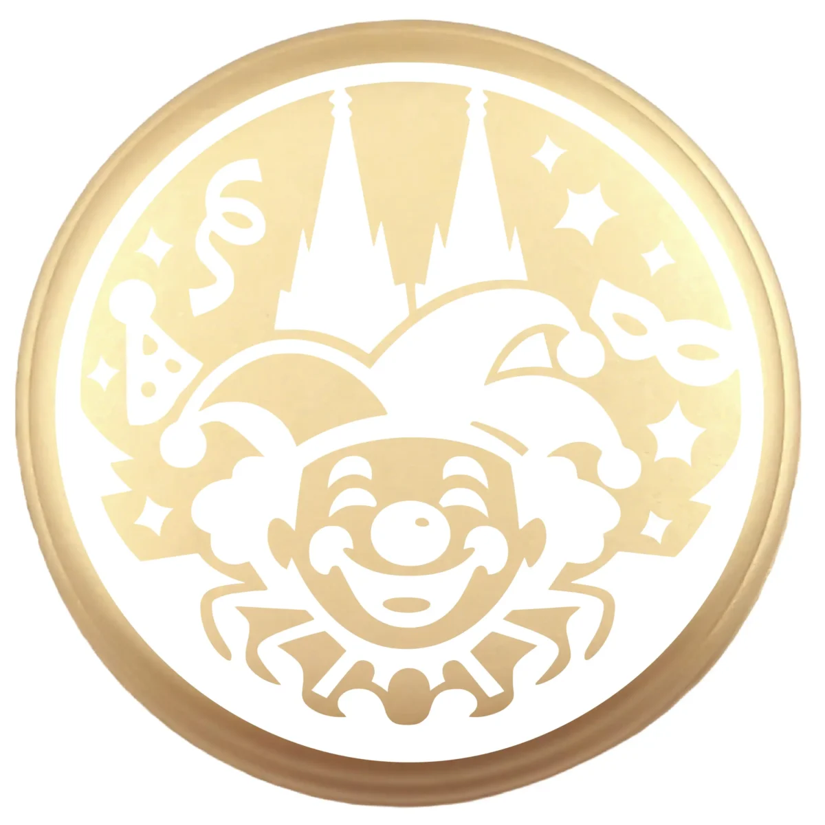 Siliconen Kraal - Wensmuntje - Gegraveerd - Carnaval / Harlekijn - Afbeelding 6