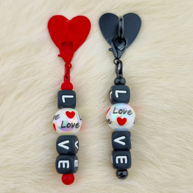 DIY Zelf klevende Telefoonhangers - Love - Zwart / Rood