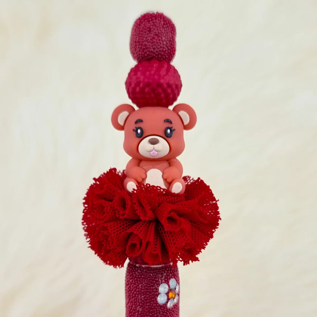 DIY Kralen Pebble Bloem - 3D - Knuffel Beer - Steen Rood - Afbeelding 2