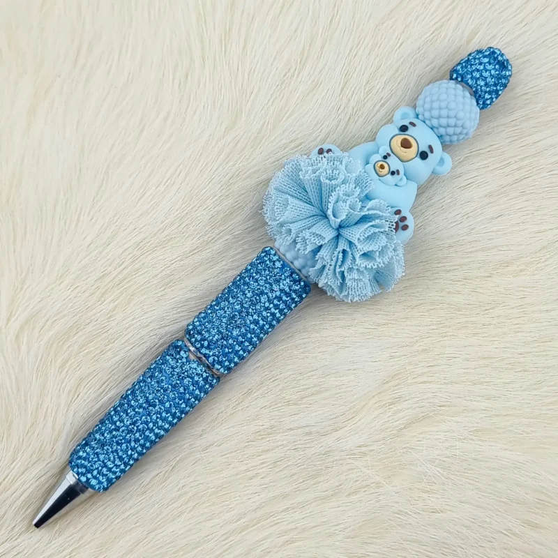 DIY Kralen Sparkle Pen - Aqua Knuffel Beer