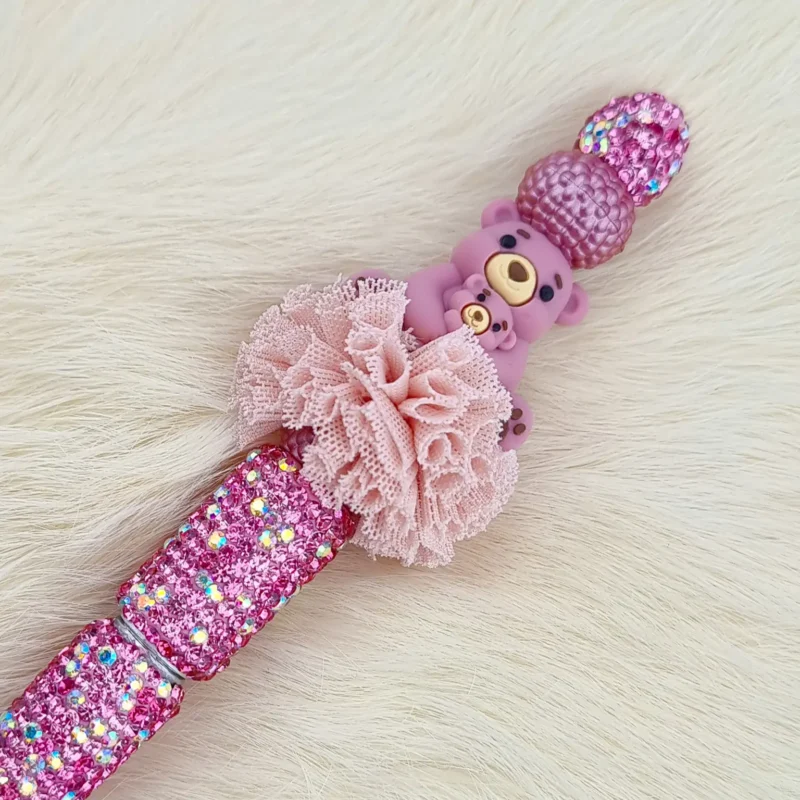 DIY Kralen Sparkle Pen - Rose Knuffel Beer