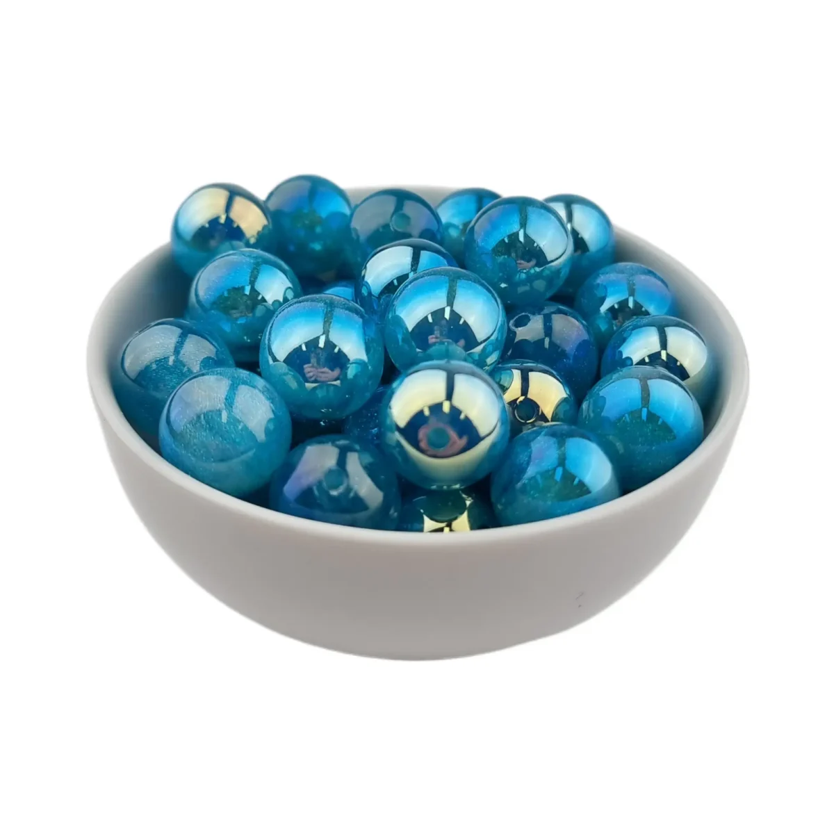 Acryl Kraal - Parel Swirl - 16 mm - Cyaan - Afbeelding 2