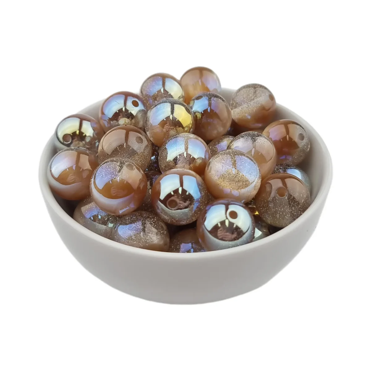 Acryl Kraal - Parel Swirl - 16 mm - Reebruin - Afbeelding 2