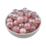 Acryl Kraal - Parel Swirl - 16 mm - Rose Quartz / Zilver - Afbeelding 2