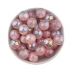 Acryl Kraal - Parel Swirl - 16 mm - Rose Quartz / Zilver