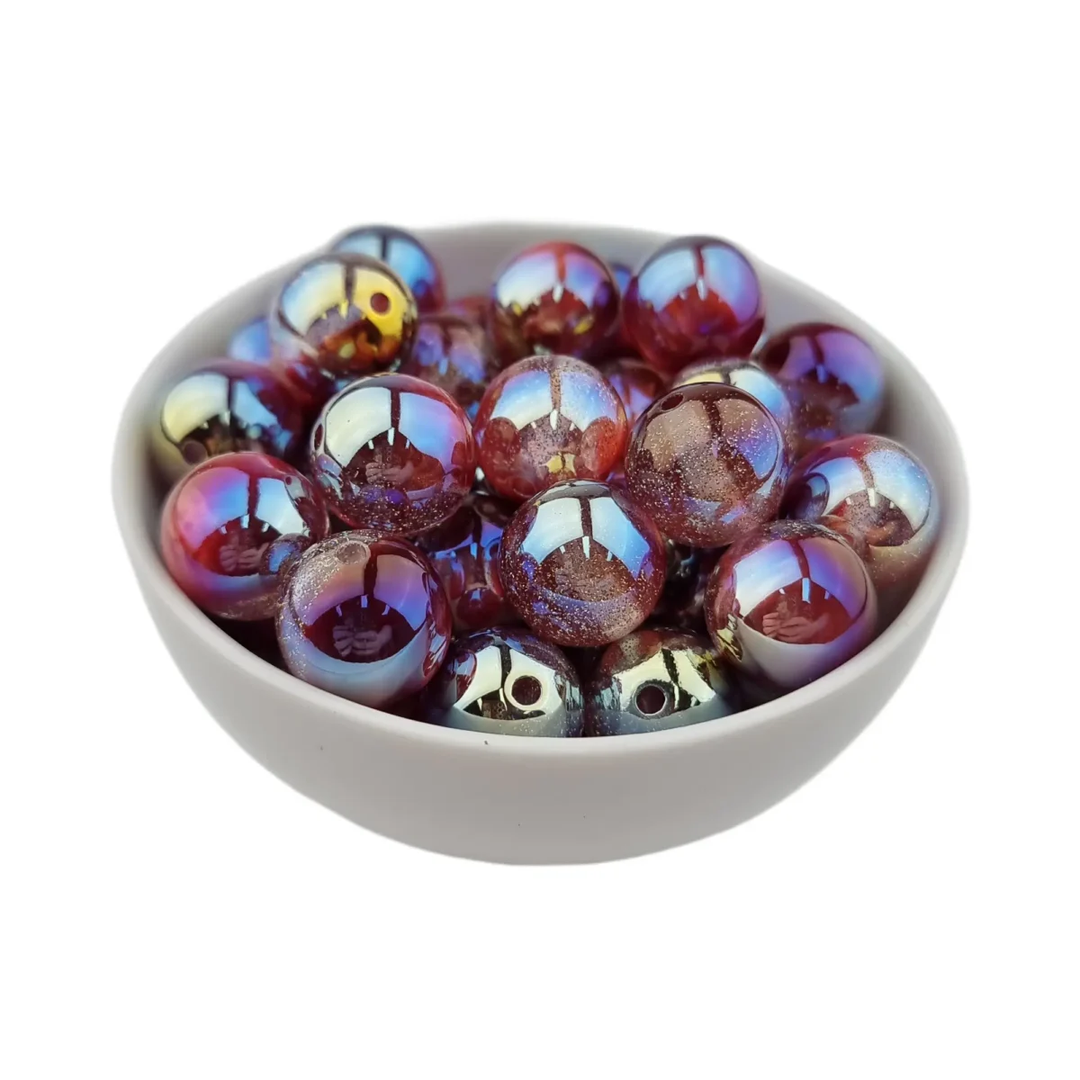 Acryl Kraal - Parel Swirl - 16 mm - Burgundy - Afbeelding 2