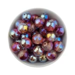 Acryl Kraal - Parel Swirl - 16 mm - Burgundy