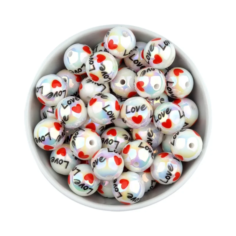 Acryl Kraal - Parel Wit - 16 mm - Love