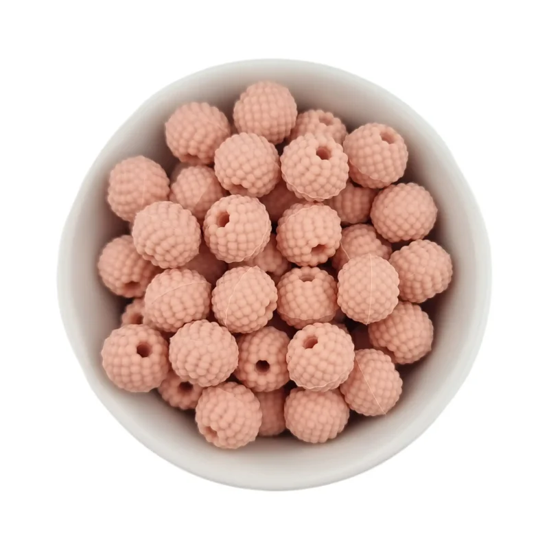 Siliconen Kralen - Framboosjes - 12 mm - Poeder Nude