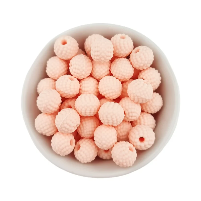 Siliconen Kralen - Framboosjes - 12 mm - Licht Perzik