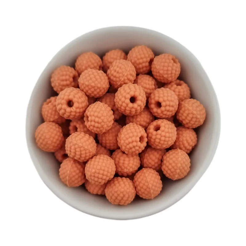 Siliconen Kralen - Framboosjes - 16 mm - Terracotta