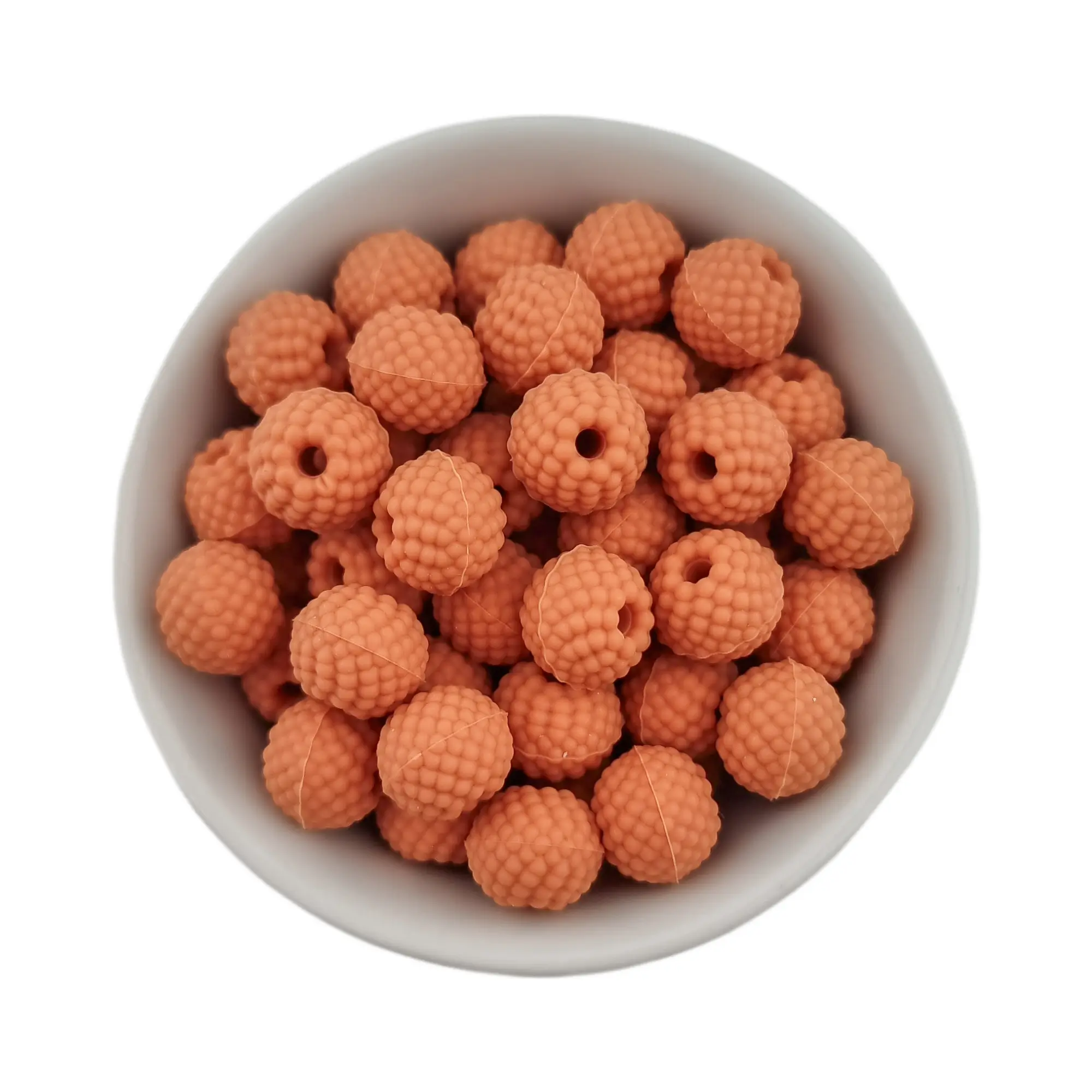 Naamloos-1825 Siliconen Kralen - Framboosjes - 16 mm - Terracotta - Afbeelding 1