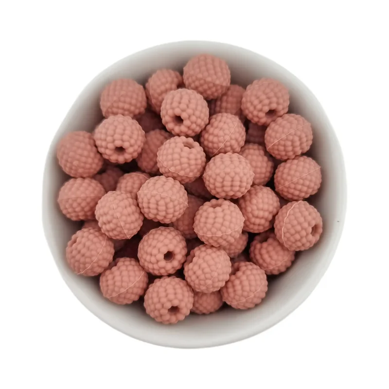 Siliconen Kralen - Framboosjes - 12 mm - Rosewood