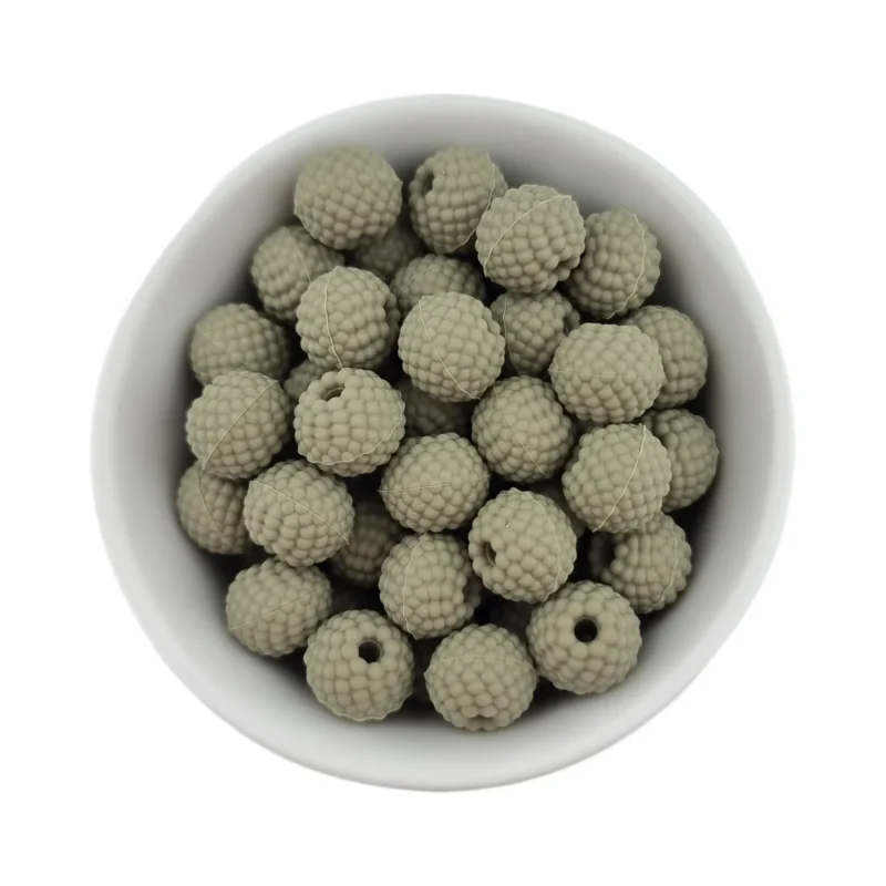 Siliconen Kralen - Framboosjes - 12 mm - Green Tea