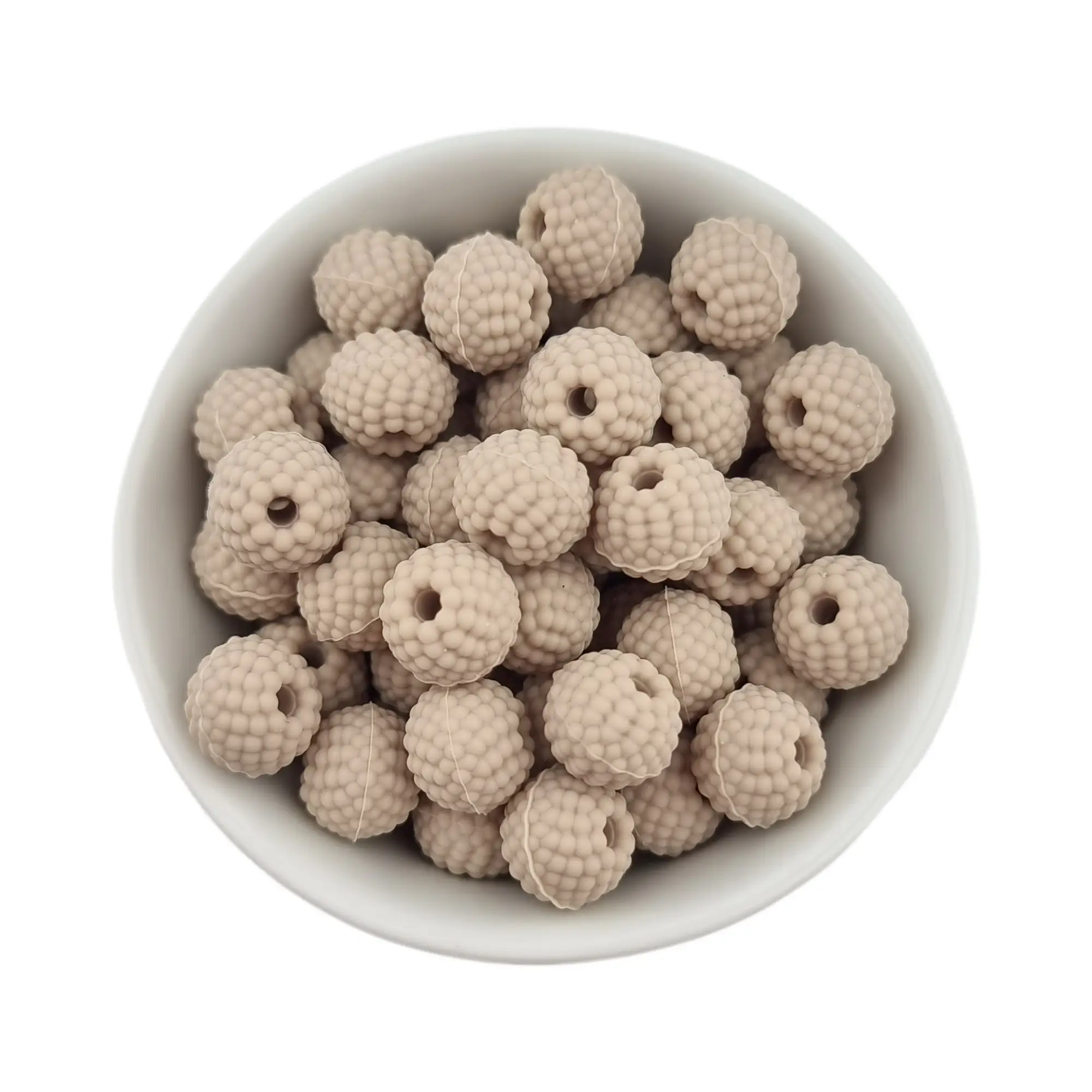 Naamloos-1831 Siliconen Kralen - Framboosjes - 16 mm - Taupe - Afbeelding 1