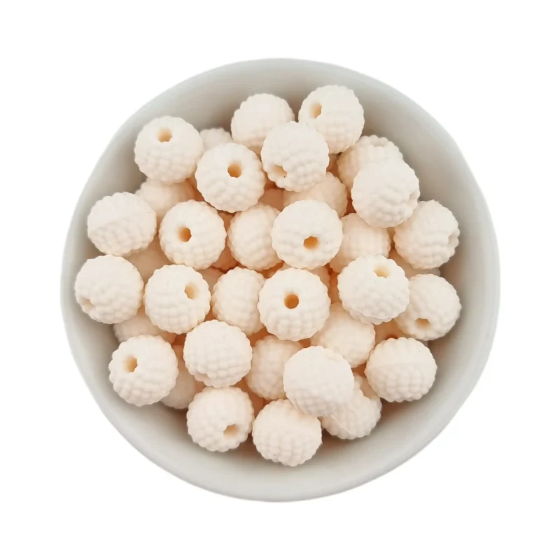 Siliconen Kralen - Framboosjes - 12 mm - Kokos