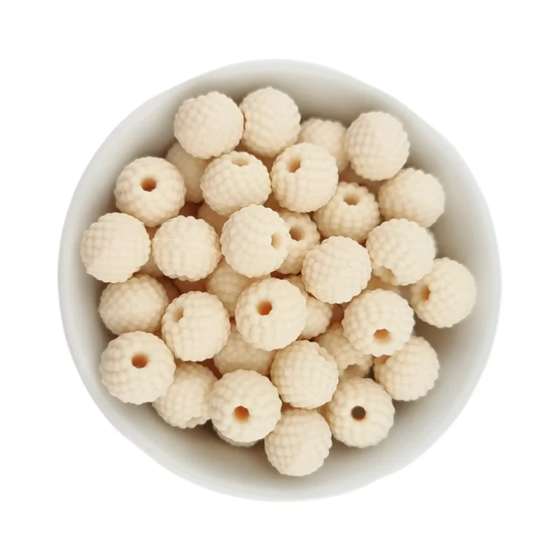 Siliconen Kralen - Framboosjes - 16 mm - Ivory