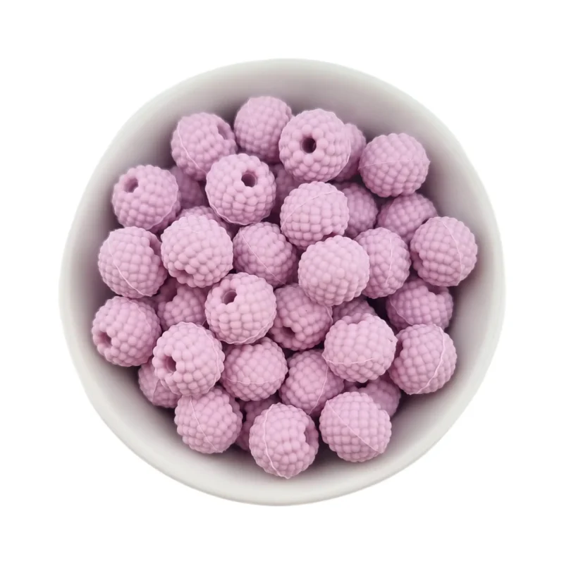 Siliconen Kralen - Framboosjes - 12 mm - Poeder Lila
