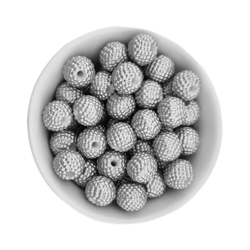 Siliconen Kralen - Framboosjes - 12 mm - Silver Nugget Print