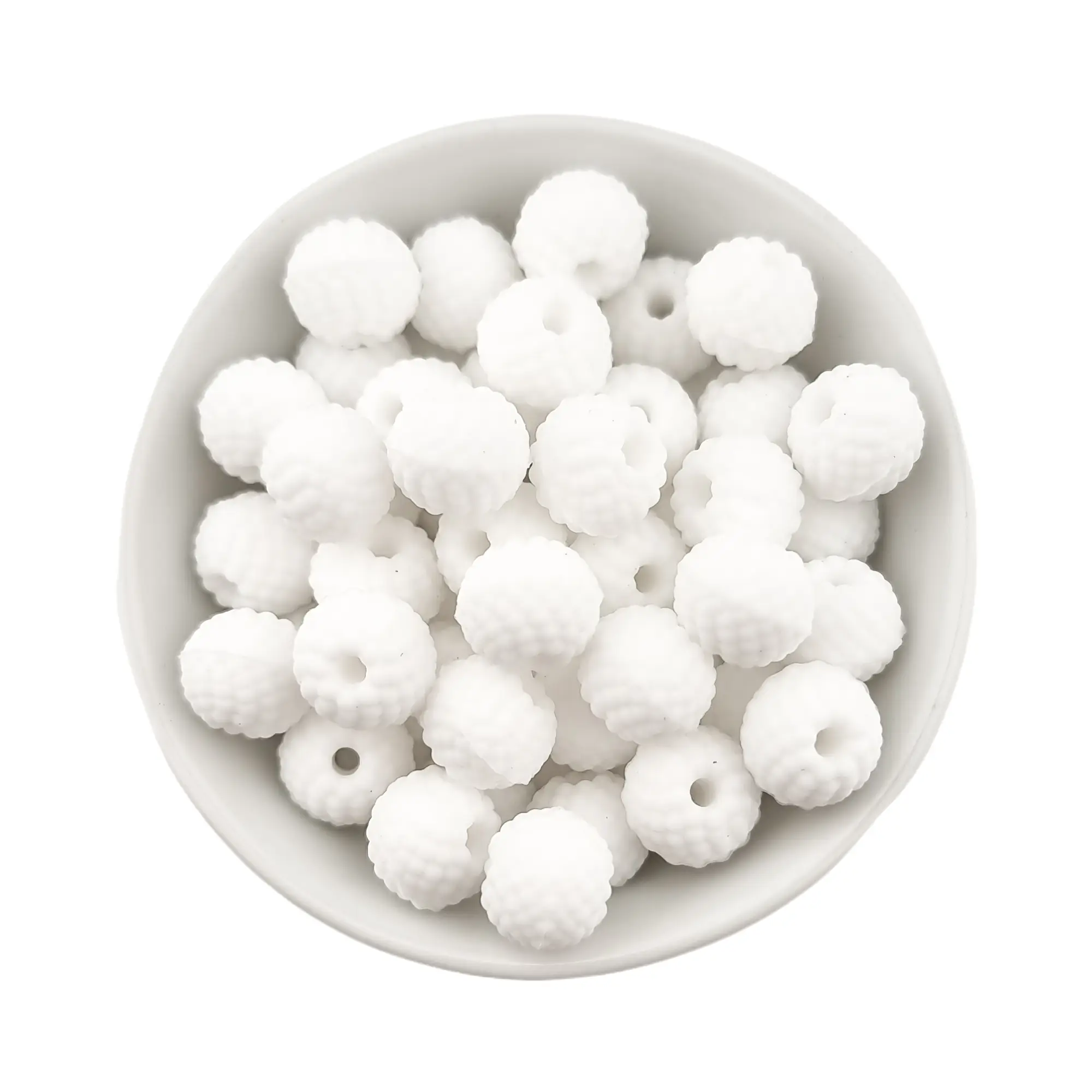 Naamloos-1841 Siliconen Kralen - Framboosjes - 12 mm - Wit - Afbeelding 1