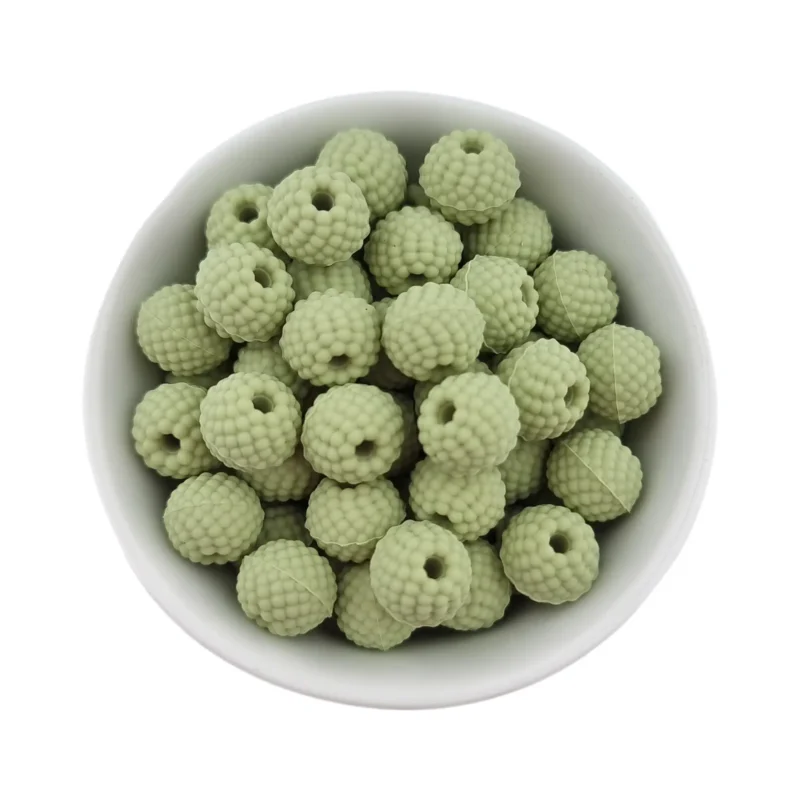 Siliconen Kralen - Framboosjes - 12 mm - Pistache