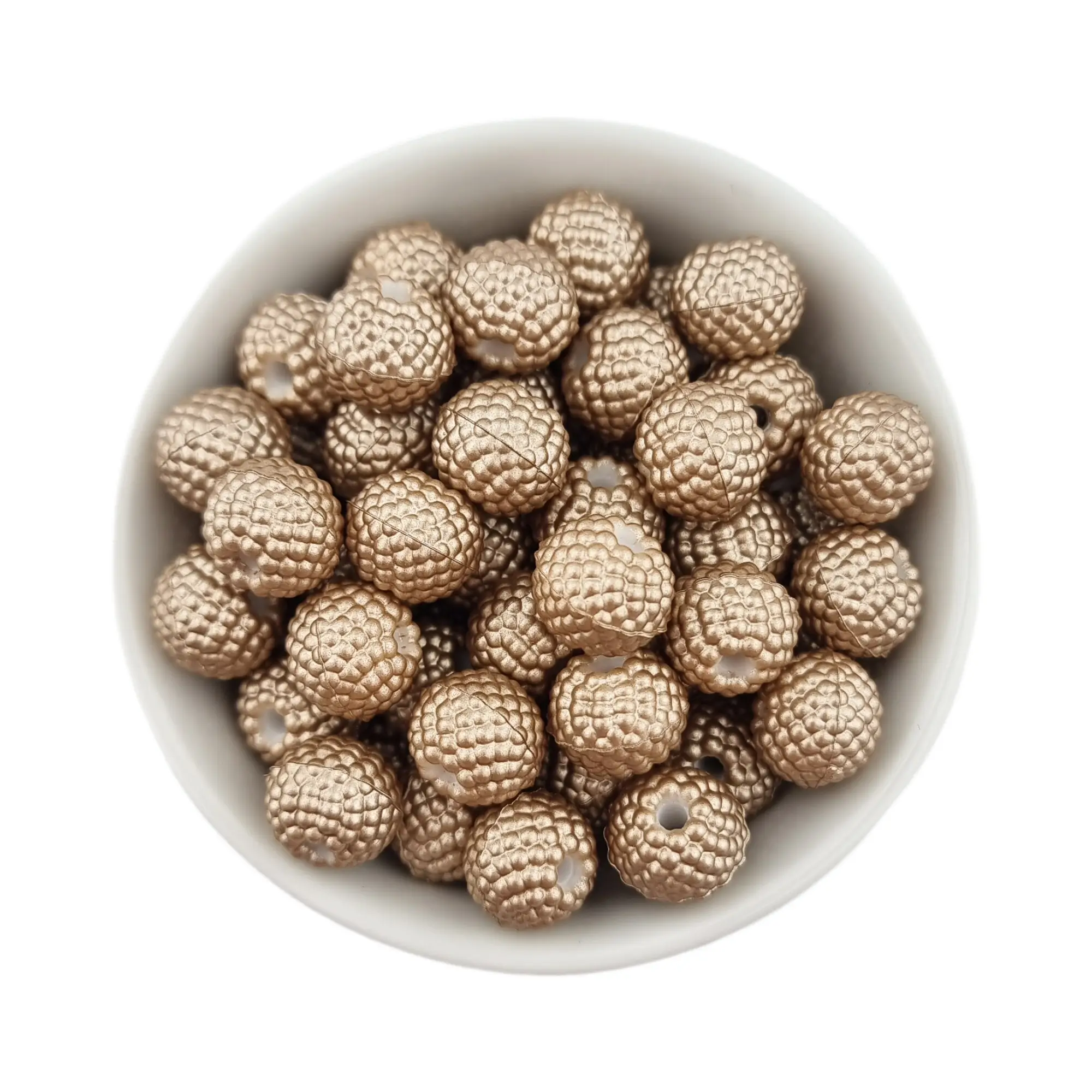 Naamloos-1846 Siliconen Kralen - Framboosjes - 16 mm - Champagne Nugget Print - Afbeelding 1