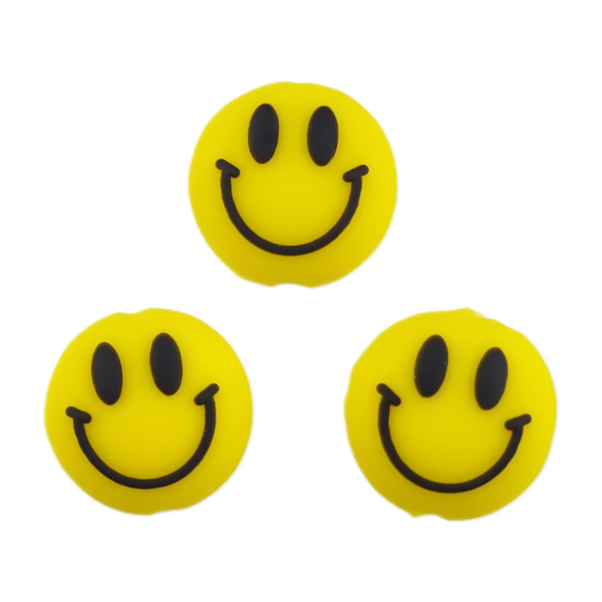 Naamloos-1928 Siliconen Kraal - 3D Smiley - 2 cm - Fel Geel - Afbeelding 1