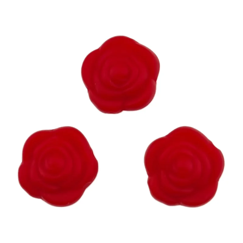 Siliconen kralen - Roos - 20 mm - Bloed Rood