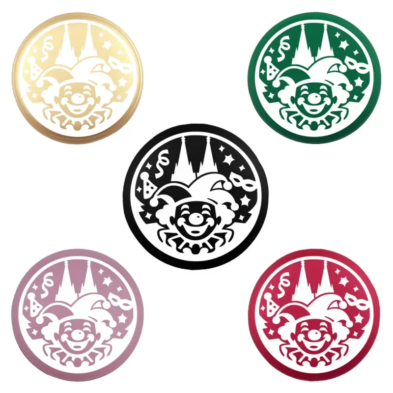 Siliconen Kraal - Wensmuntje - Gegraveerd - Carnaval / Harlekijn