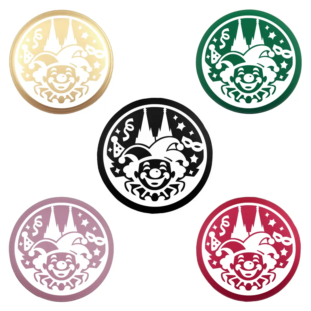 Siliconen Kraal - Wensmuntje - Gegraveerd - Carnaval / Harlekijn - Afbeelding 1