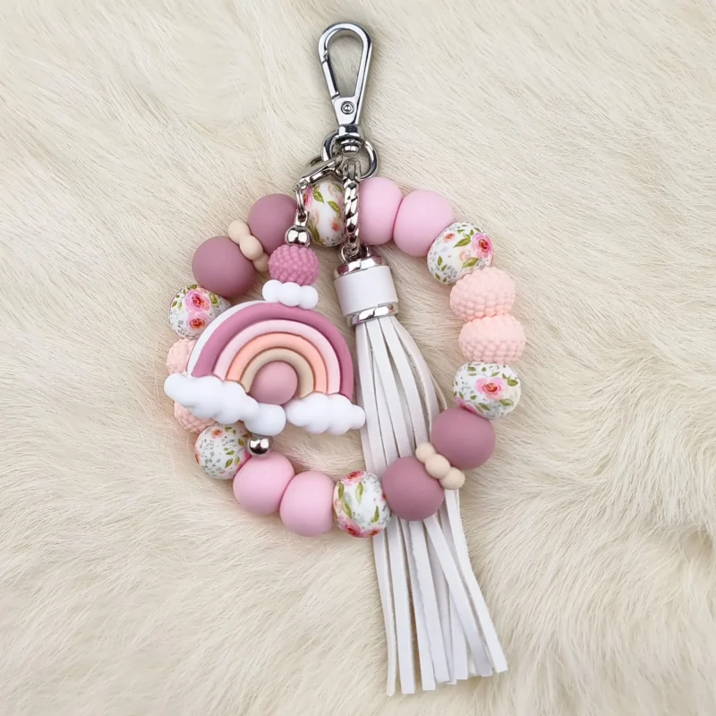 DIY porte-cl&eacute;s Rainbow - Framboise
