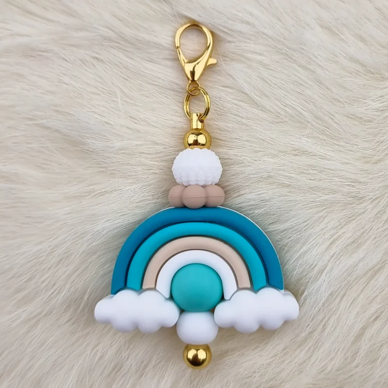Mini arc-en-ciel DIY porte-cl&eacute;s - Turquoise
