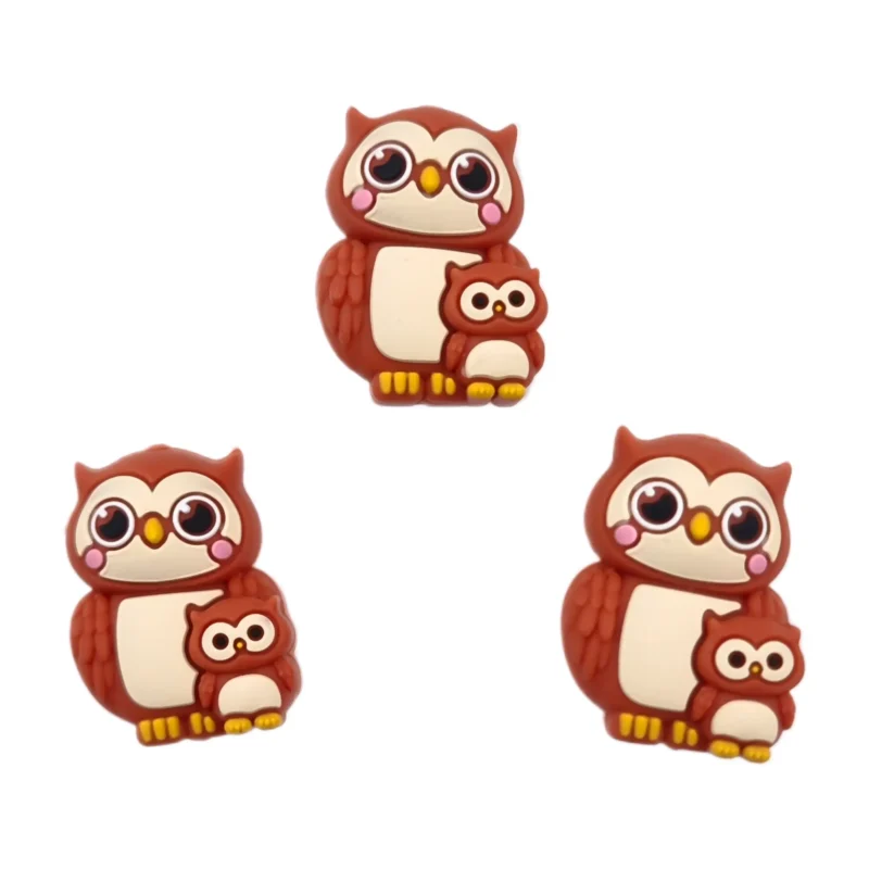 Silicone - 3D - M&egrave;re et Enfant Hibou - Henn&eacute;