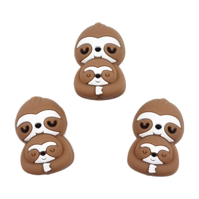 Silicone - 3D - M&egrave;re et Enfant Paresseux - Chocolat au Lait