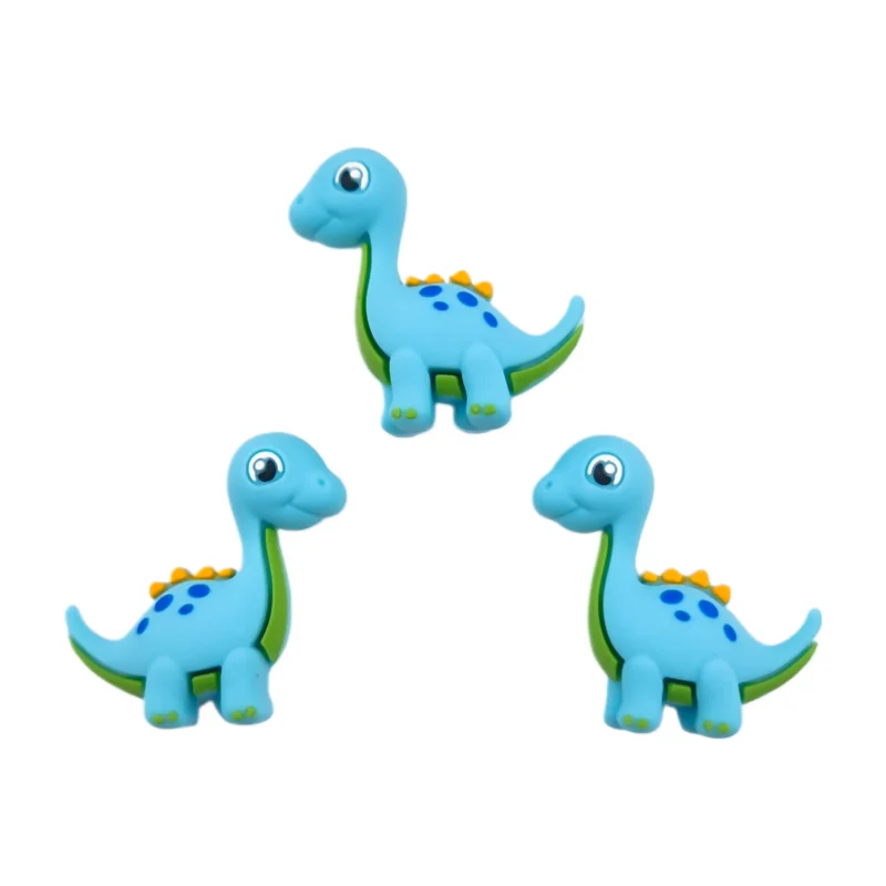 silicone beads - 3D Baby Brontosaurus - Ice Blue