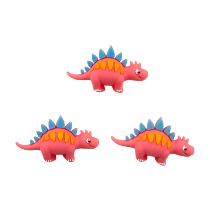 silicone beads - 3D Baby Stegosaurus - Salmon