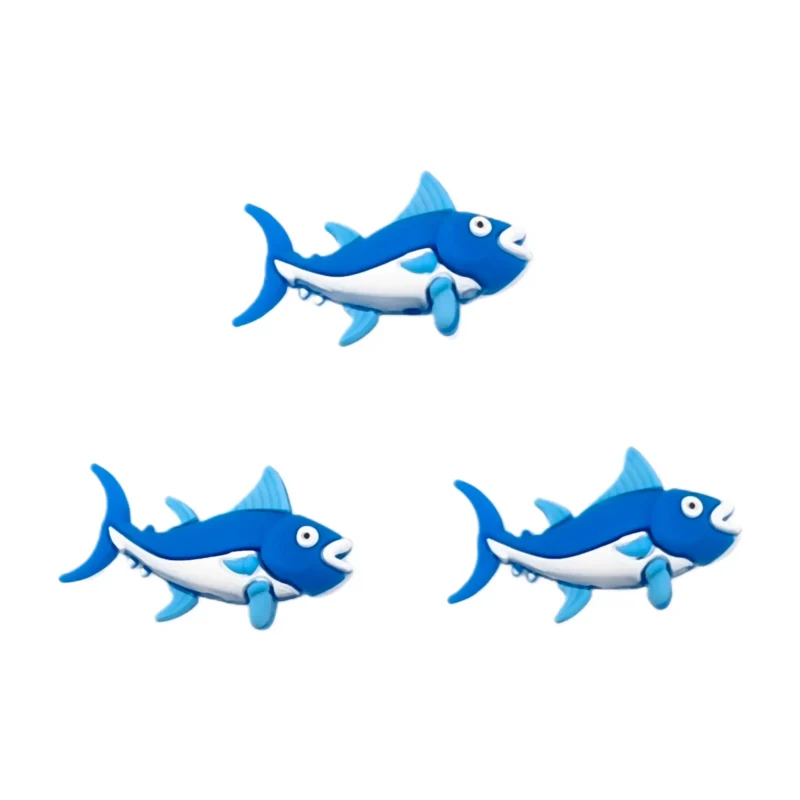 silicone beads - 3D Tuna - Deep Sky Blue