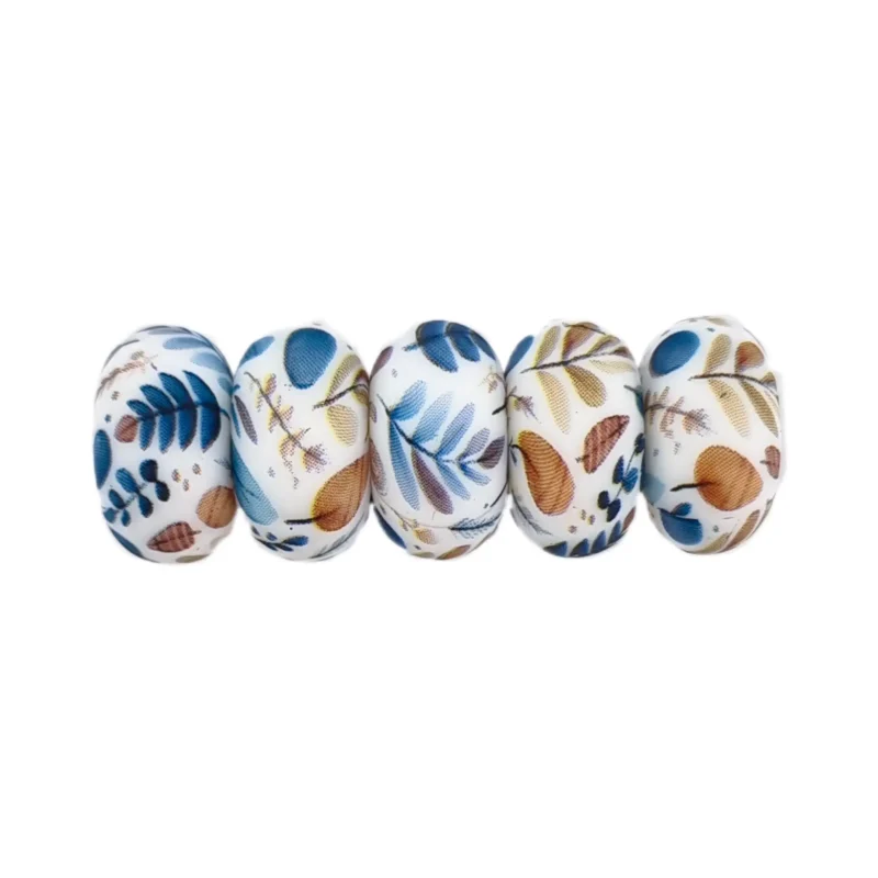 Siliconen kralen - 14 mm - Abacus  - Oakley Print