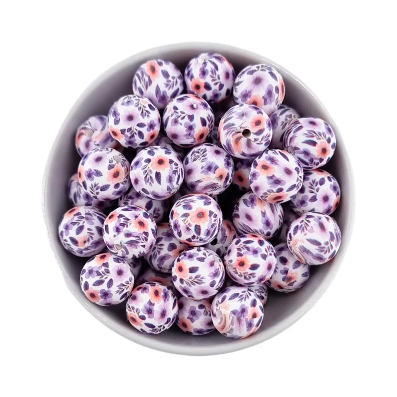 Siliconen kralen - 12 mm - Rond  - Daisy Mae Print