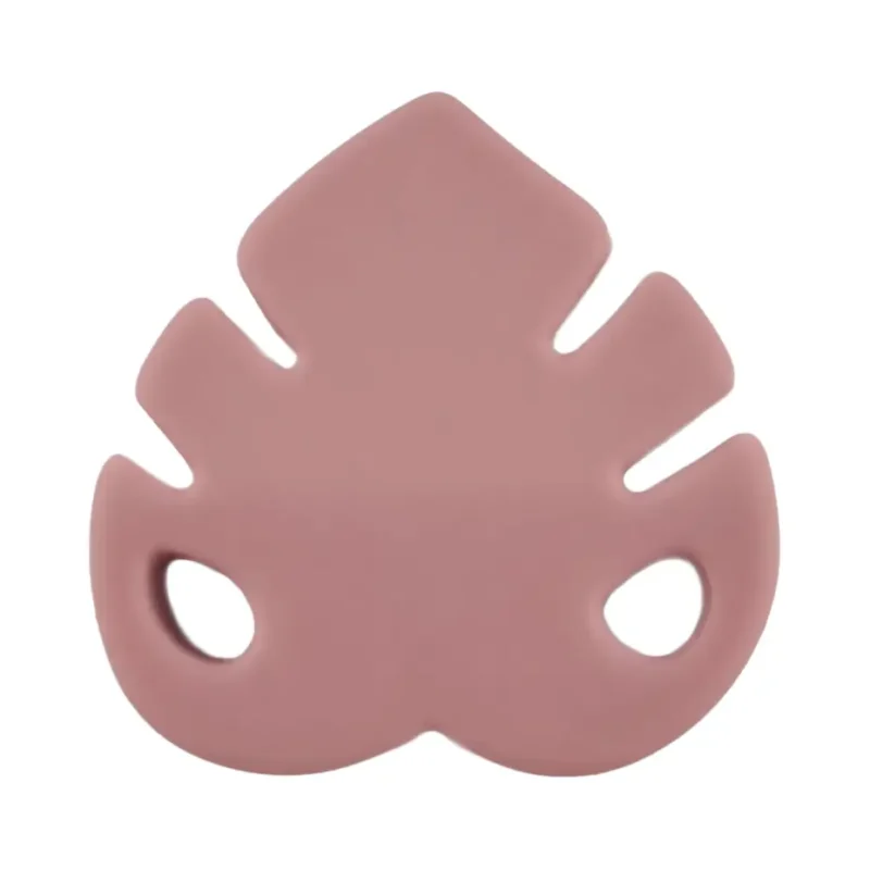 perle en silicone - Feuille - Monstera - Rose